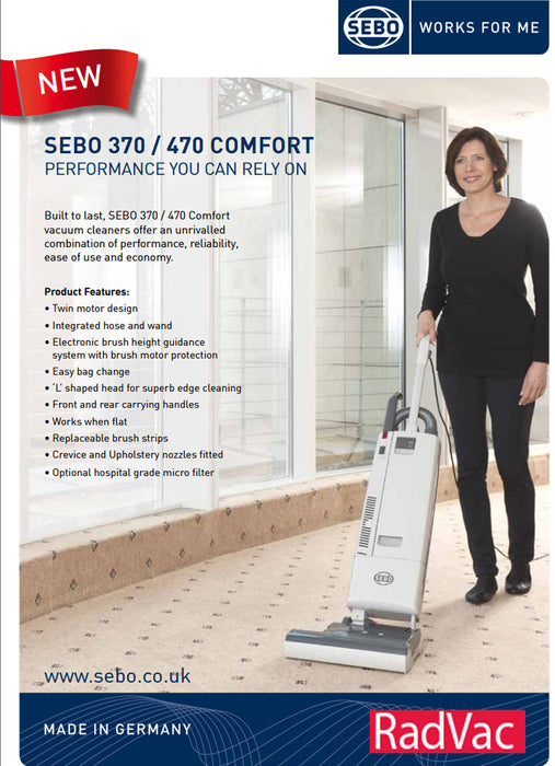 SEBO 370 COMFORT Upright Vacuum Cleaner 90703AM  Radford Vac Centre  - 4